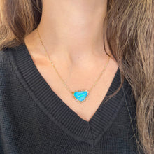 14K GOLD FANCY COLOR DIAMOND AND OPAL NECKLACE