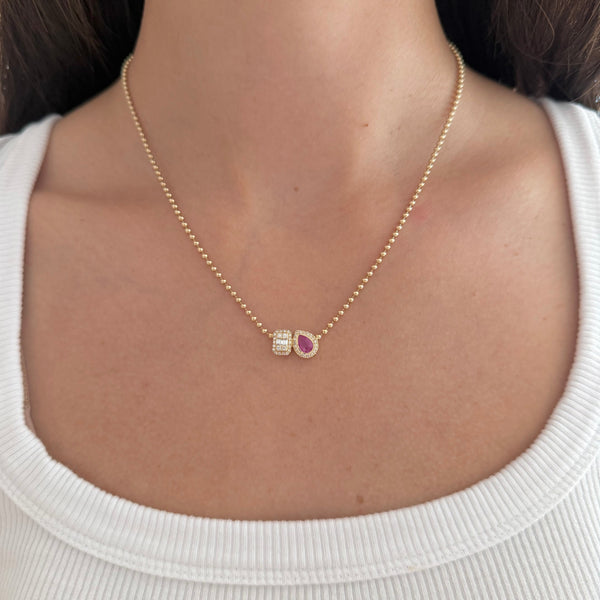14K GOLD DIAMOND RUBY SERENA NECKLACE