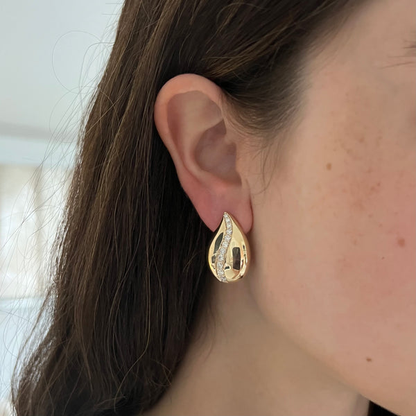 14K GOLD DIAMOND TILLY EARRINGS