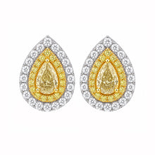 14K GOLD DIAMOND BRENDA PEAR STUDS