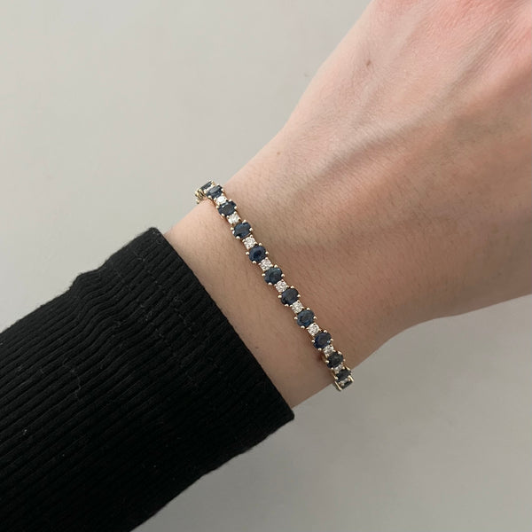 14K GOLD DIAMOND SAPPHIRE IRENE BRACELET
