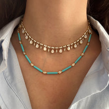 14K GOLD DIAMOND LAUREN MOTHER OF PEARL NECKLACE