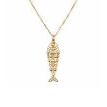 14K GOLD DIAMOND FISH NECKLACE