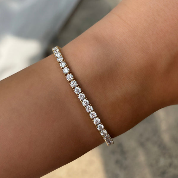 14K GOLD 6.50 CT LAB GROWN DIAMOND TENNIS BRACELET