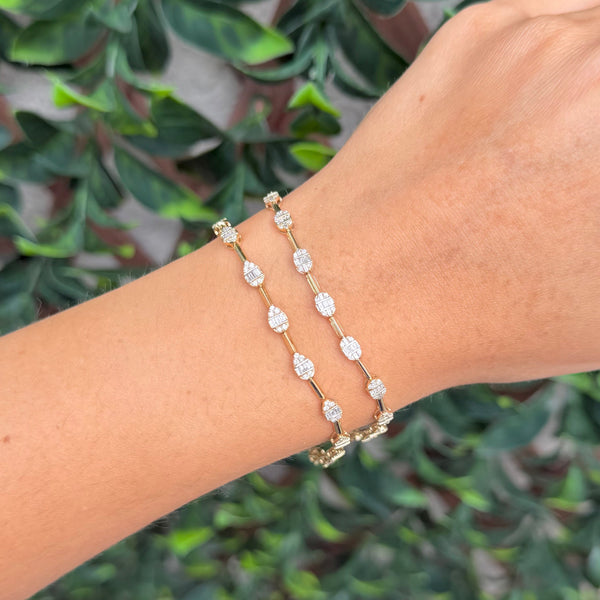 14K GOLD DIAMOND ISABEL OVAL BRACELET