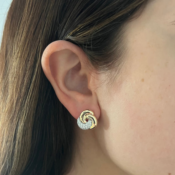 14K GOLD DIAMOND OLIVIA STUDS