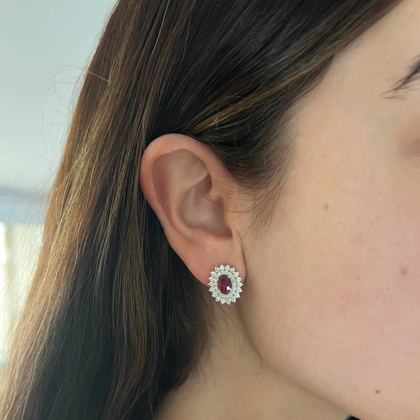 14K GOLD DIAMOND RUBY MILLIE EARRINGS