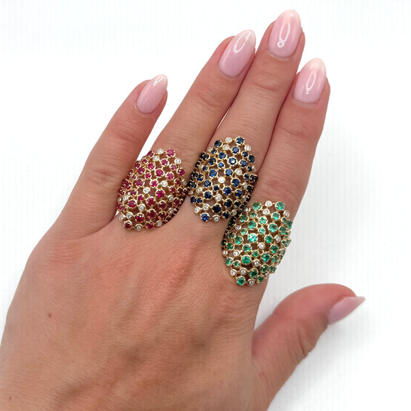 14K GOLD DIAMOND RUBY ROBYN RING