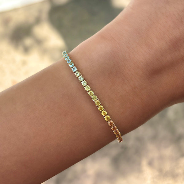 14K GOLD MULTICOLOR SAPPHIRE LISA BRACELET