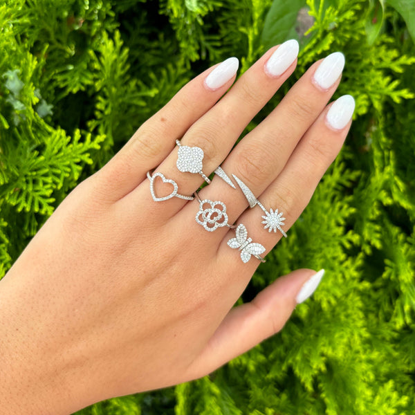 14K GOLD DELIA OPEN HEART RING