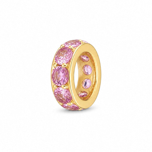 14K GOLD PINK SAPPHIRE ETERNITY BEAD