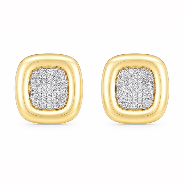 14K GOLD DIAMOND JANET CUSHION EARRINGS
