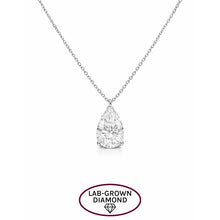 14K GOLD 3.00 CT LAB GROWN DIAMOND PEAR NECKLACE