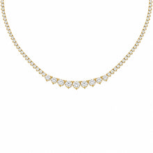 14K GOLD 5.74 CT NATURAL DIAMOND GRADUATED TENNIS NECKLACE