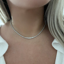 14K GOLD 5.16 NATURAL DIAMOND GRADUATED TENNIS NECKLACE