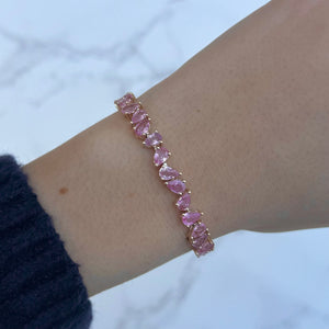 14K GOLD PINK SAPPHIRE GLINDA BRACELET