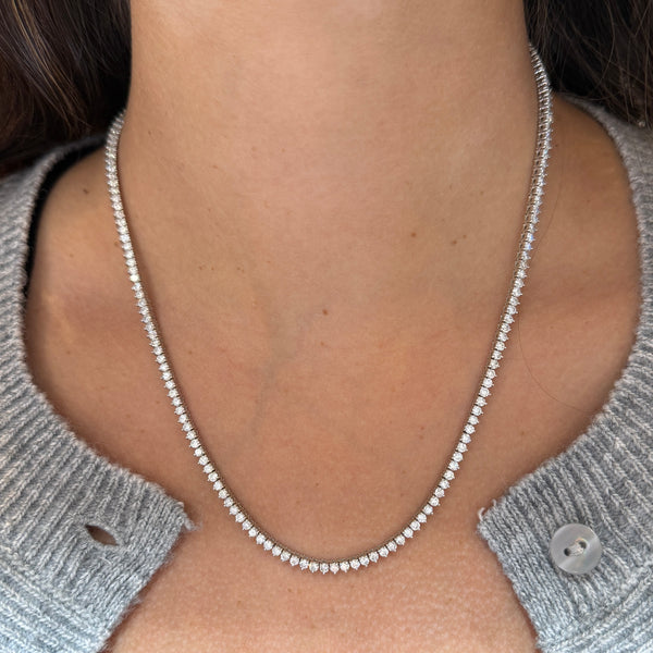 14K GOLD 8.88 CT DIAMOND CLASSIC TENNIS NECKLACE