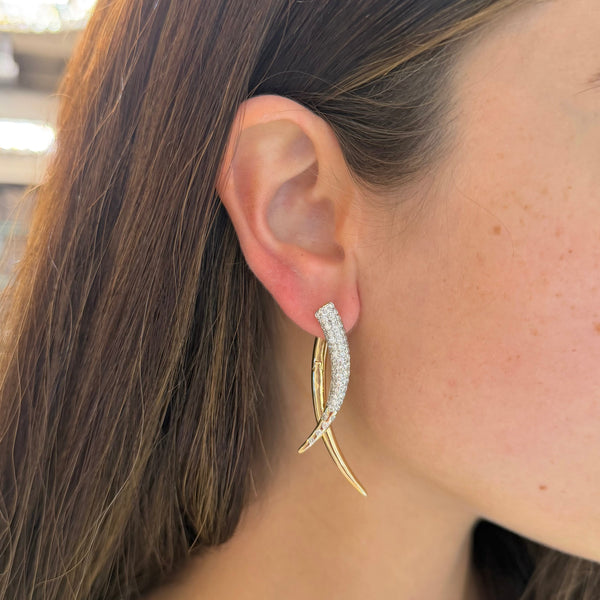 14K GOLD DIAMOND CELINE EARRINGS