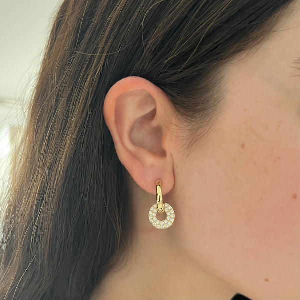 14K GOLD DIAMOND FANYELLE HOOPS