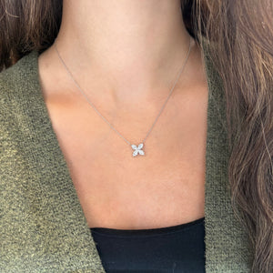14K GOLD DIAMOND JENNY FLOWER NECKLACE