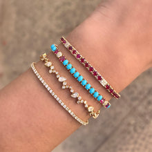 14K GOLD DIAMOND AND RUBY LAUREN BRACELET