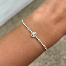 14K GOLD DIAMOND MALI OVAL BRACELET