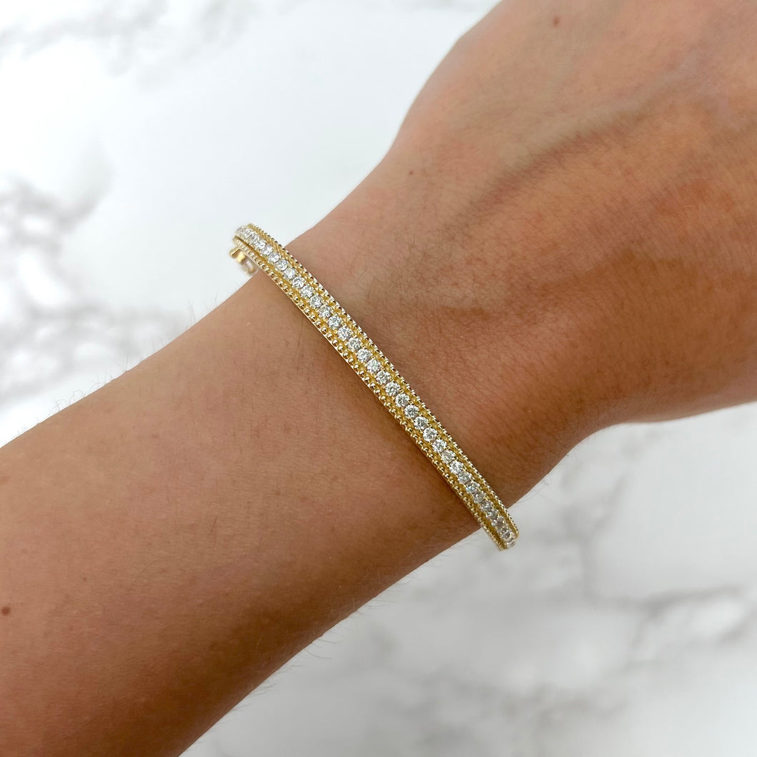 14K GOLD DIAMOND PATTY BANGLE