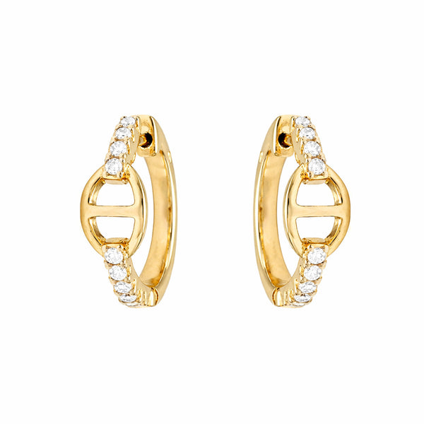 14K GOLD DIAMOND PIPER HUGGIES