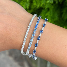 14K GOLD MULTI COLOR BLUE SAPPHIRE CASSANDRA TENNIS BRACELET