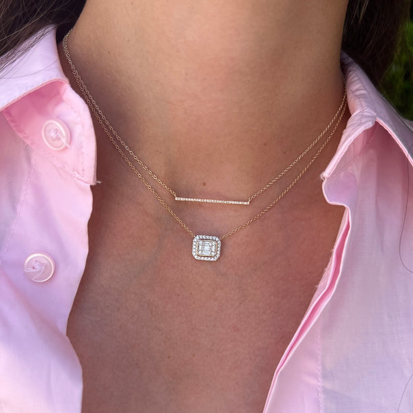 14K GOLD DIAMOND SAMMI BAR NECKLACE