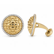 14K GOLD DIAMOND BROOKS CUFFLINKS