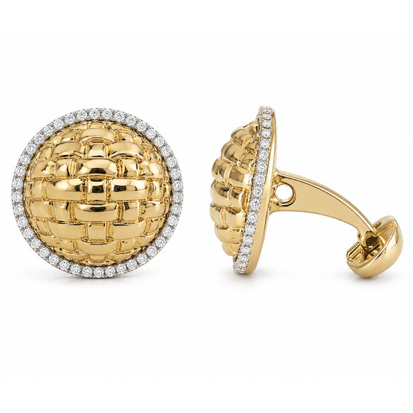 14K GOLD DIAMOND BROOKS CUFFLINKS