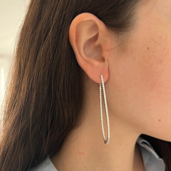 14K GOLD DIAMOND BAILA HOOPS