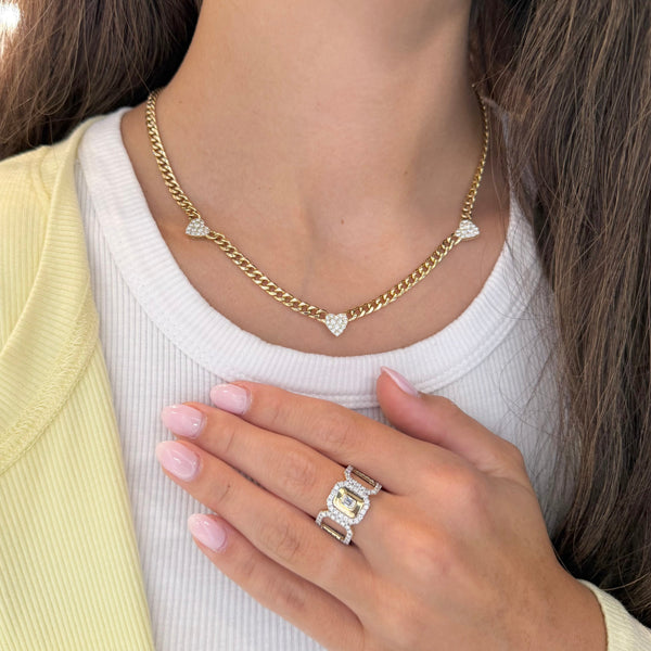 14K GOLD DIAMOND JANET HEART NECKLACE