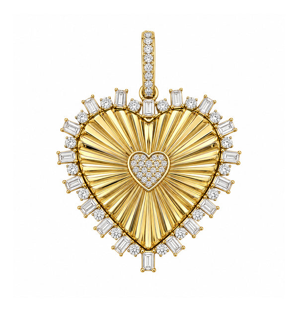 14K GOLD DIAMOND HALSEY HEART CHARM