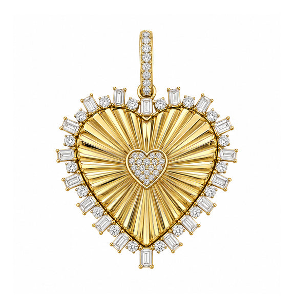 14K GOLD DIAMOND HALSEY HEART CHARM