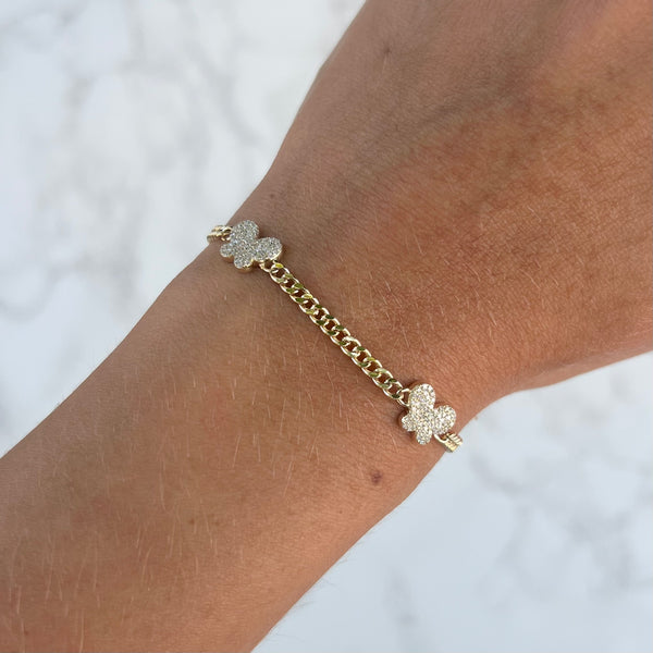 14K GOLD DIAMOND COREY BUTTERFLY BRACELET