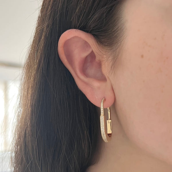 14K GOLD DIAMOND RAYLEE HOOPS