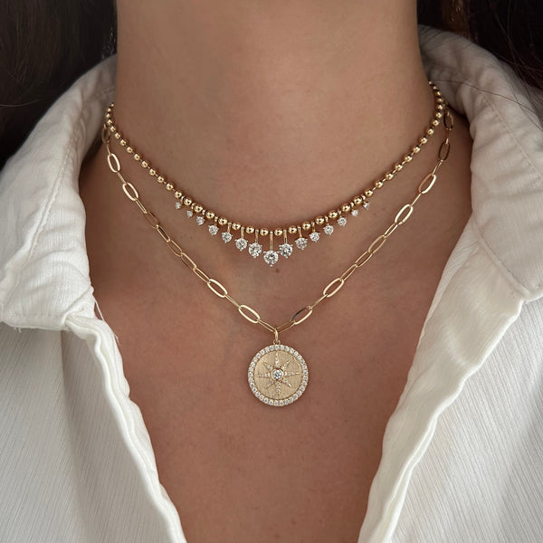 14K GOLD DIAMOND JACKIE NECKLACE