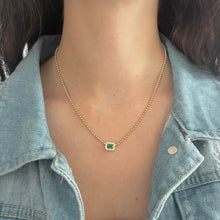 14K GOLD DIAMOND EMERALD SHANNA NECKLACE