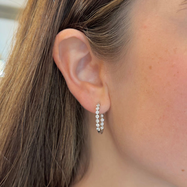 14K GOLD DIAMOND LAINEY HOOPS