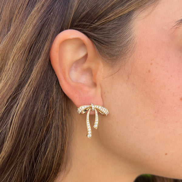 14K GOLD DIAMOND BRIANNA BOW EARRINGS
