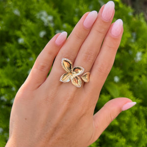 14K GOLD DIAMOND REESA FLOWER RING