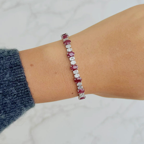 14K GOLD DIAMOND RUBY LARA TENNIS BRACELET
