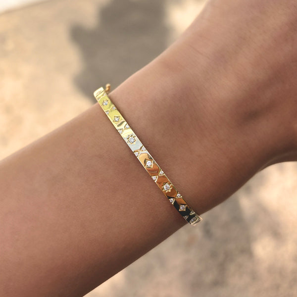 14K GOLD DIAMOND PIA BANGLE
