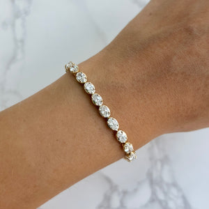 14K GOLD LAB GROWN DIAMOND OVAL TENNIS BRACELET