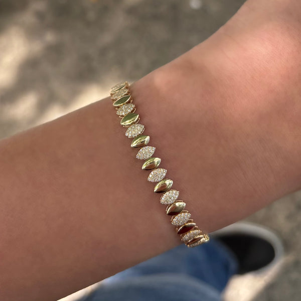 14K GOLD DIAMOND MILA MARQUISE BRACELET