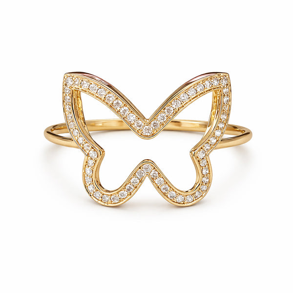 14K GOLD DIAMOND PATTI BUTTERFLY RING