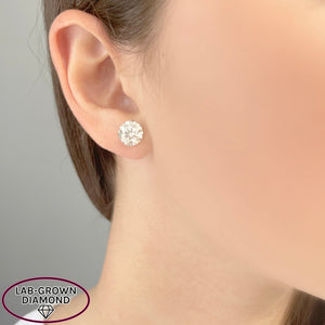 14K GOLD 6.00 CT LAB GROWN DIAMOND STUDS