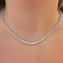 14K GOLD 6.03 CT NATURAL DIAMOND GRADUATED TENNIS NECKLACE